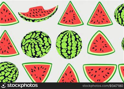 textured illustration with fresh pieces of watermelon