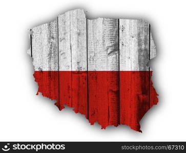 Textured map of Poland in nice colors