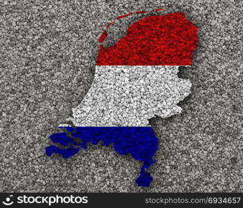 Textured map of the Netherlands in nice colors