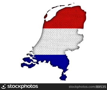 Textured map of the Netherlands in nice colors