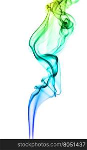 textured of colorful incense smoke on white background