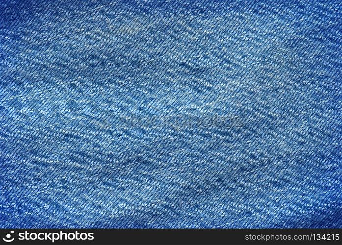 Textured striped blue jeans denim linen fabric background