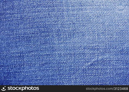 Textured striped blue jeans denim linen fabric background