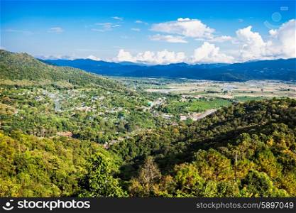 Tha Ton city aerial view, Chiang Mai Province, nothern Thailand