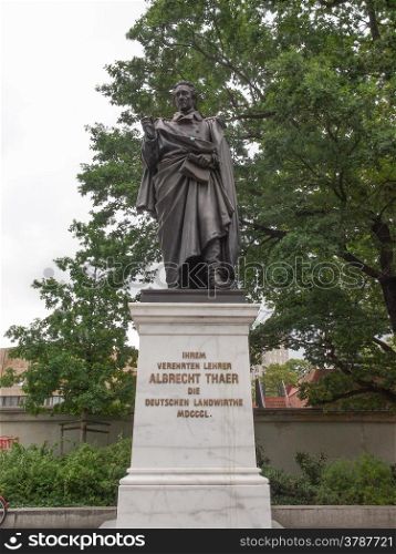 Thaer denkmal Leipzig. Monument to German agronomist Albrecht Thaer in Leipzig Germany
