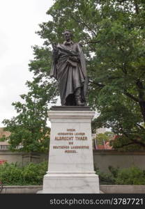 Thaer denkmal Leipzig. Monument to German agronomist Albrecht Thaer in Leipzig Germany