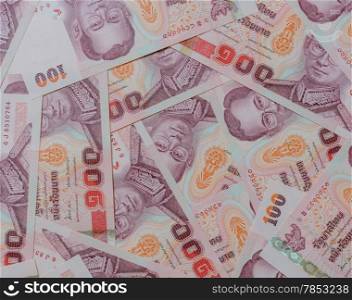 Thai banknotes background of one hundred Baht