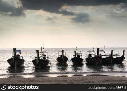 Thai boat in sunset