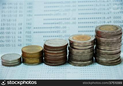 Thai Coins on bank book account