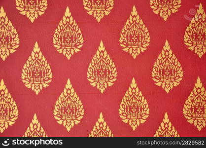 Thai floral pattern design on wall