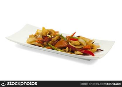 thai food, chicken and cashew nuts