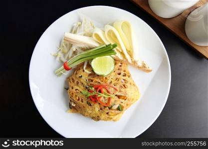 Thai food padthai fried noodle with shrimp