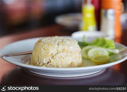 Thai fried rice on table in restaurant