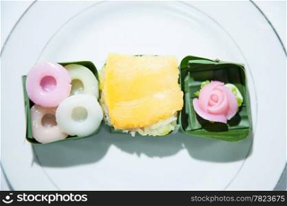 Thai is in the Dessert dish. Thai has a sweet Dessert. Made from eggs and sugar. There are many different styles.