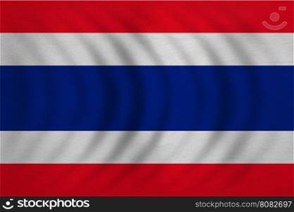 Thai national official flag. Patriotic symbol, banner, element, background. Correct colors. Flag of Thailand wavy with real detailed fabric texture, accurate size, illustration