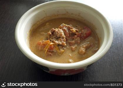 Thai Northern Style Pork and Tomato Chili Relish , Thai name : nam phrik aawng or nam prik ong