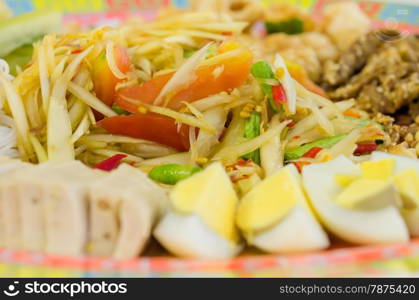 thai papaya salad , mixed from variety of vegetable