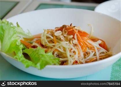 thai papaya salad, spicy , mixed from variety of vegetable