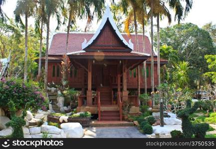 thai pavilion in Temple of The Wat Rhai Pa, Trat, Thailand