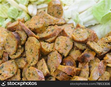 Thai spicy sausage (Sai ua) - Typical food of the northern Thailand