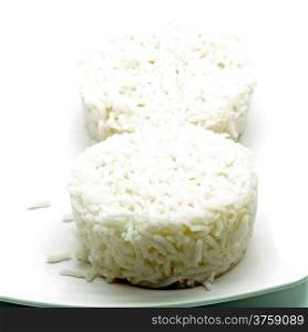 Thai steamed rice on dish