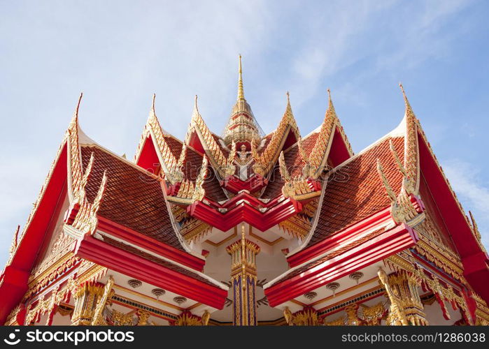 thai temple pavilion decorated full of thai fine art style