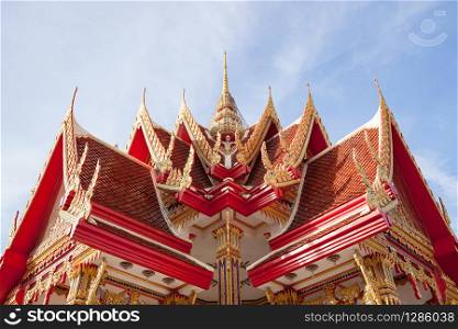 thai temple pavilion decorated full of thai fine art style