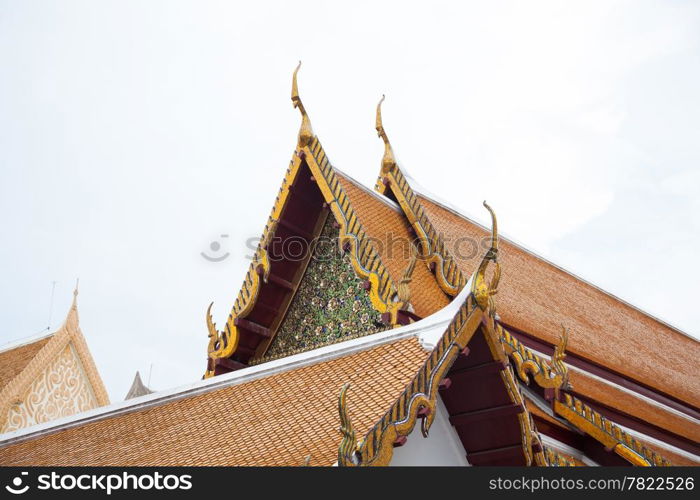 Thai temple roof. Temple roof overlay. And a variety of designs of Thai.