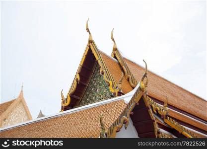 Thai temple roof. Temple roof overlay. And a variety of designs of Thai.