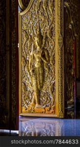 Thai temple sculpture door