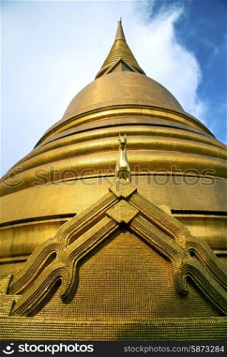 thailand bangkok abstract cross metal gold in the temple roof