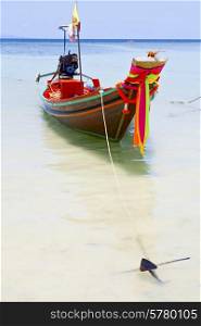 thailand in kho tao bay asia isle blue clean water pirogue and south china sea &#xA;