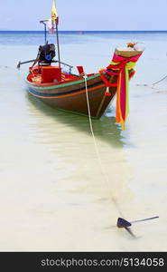 thailand in kho tao bay asia isle blue clean water pirogue and south china sea