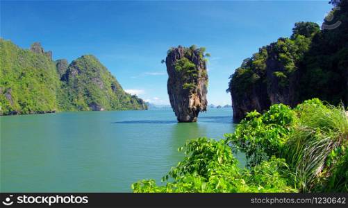Thailand James Bond stone Island, Phang Nga in Thailand. Sea