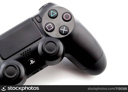 THAILAND - JANUARY 30: the new sony dualshock 4 controller for PlayStation 4 taken in BANGKOK THAILAND on 31 January 2016.