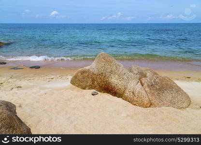 thailand kho samui bay isle white beach rocks in asia and south china sea