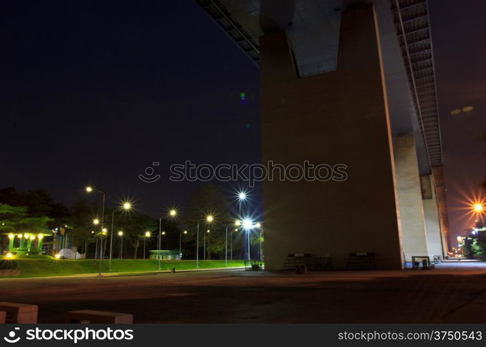 Thailand Rama XIIII Bridge at night