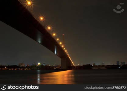 Thailand Rama XIIII Bridge at night