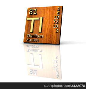Thallium form Periodic Table of Elements - wood board - 3d made