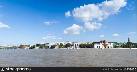 Thammasat University is near river.cloud and sky in day time.