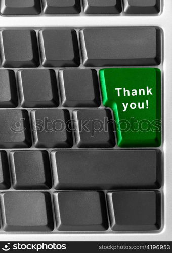 Thank you button on a keyboard