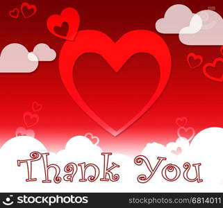 Thank You Hearts And Clouds Shows Gratitude And Love