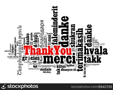 Thank you in different languages word cloud concept