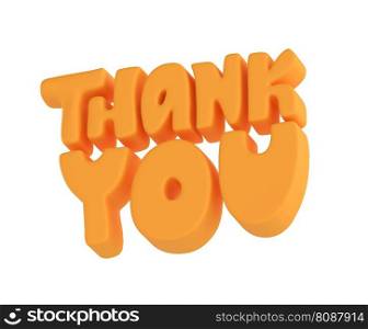 Thank you orange lettering 3d text icon hand drawn, thanksgiving day Cute Illustration isolated on white background with clipping path.. Thank you orange lettering 3d text icon hand drawn, thanksgiving day Cute Illustration isolated on white background with clipping path