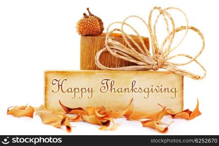 Thanksgiving card isolated on white background