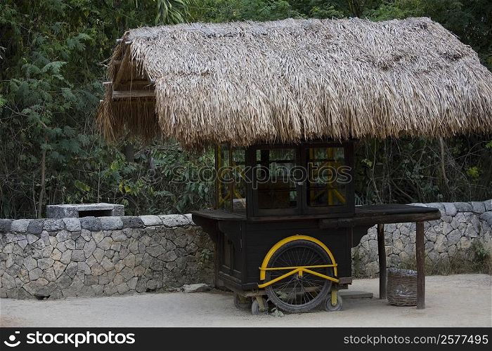 Thatched roof on a stall