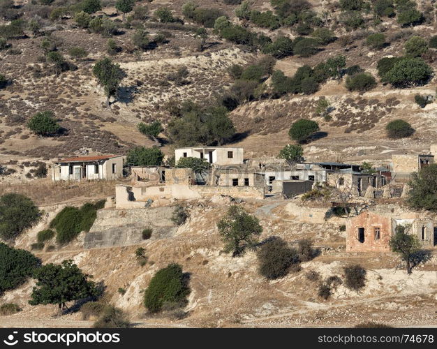 The abandoned dead village Souskiou in Paphos District, Cyprus