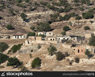 The abandoned dead village Souskiou in Paphos District, Cyprus