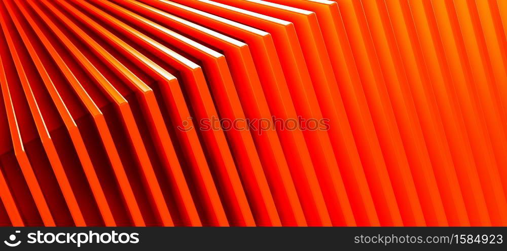 The abstract orange metal pattern background. 3D illustration.