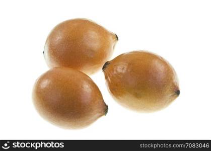 The achacha, Garcinia humilis, is a small tree related to the mangosteen growing in the Amazon basin in Bolivia. The fruit is egg-shaped with a reddish orange colour when mature.